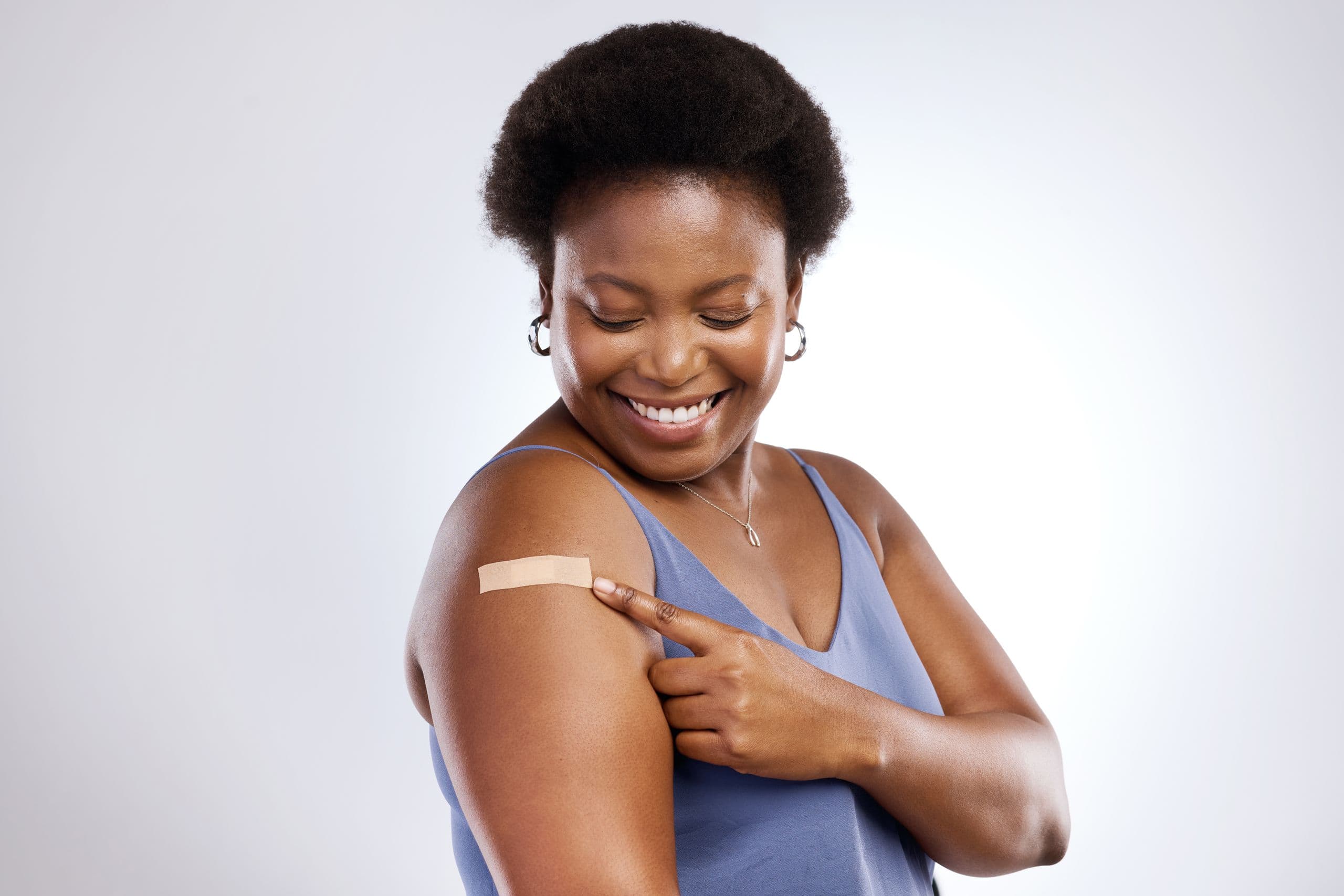 A lady vaccinated for typhoid fever