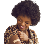 HPV vaccine injection after being administered to a young African lady.